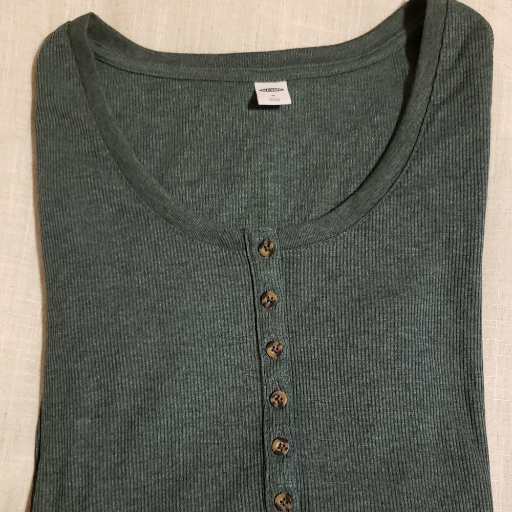 Old Navy Henley - Green - Medium